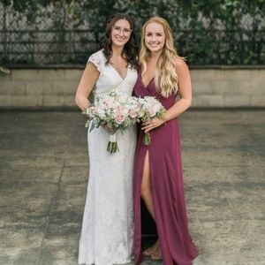 Wine Bridesmaid/Maid of Honor Floor Length Dress